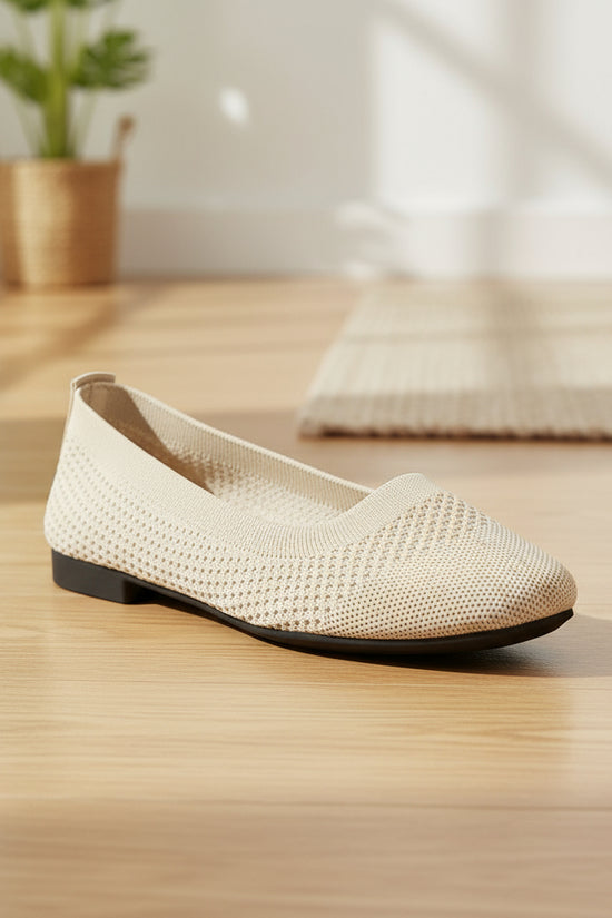 Large Size Flying Woven Women's Shoes Shallow Mouth Mesh Breathable CJ