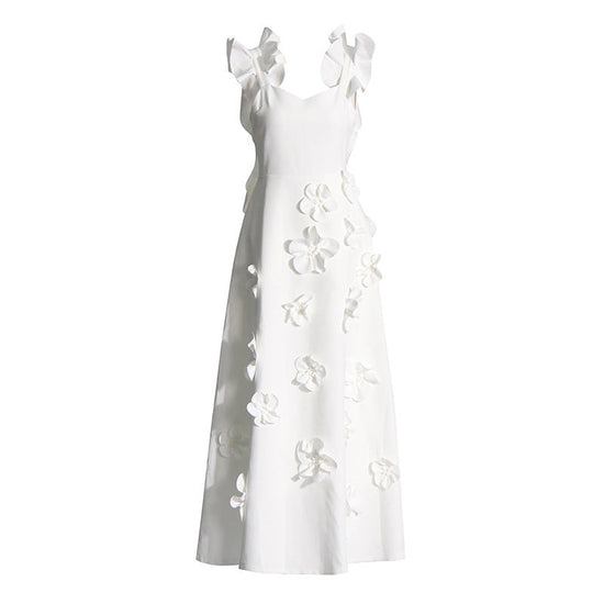 High-grade Stitching Three-dimensional Flower Sling Dress CJ