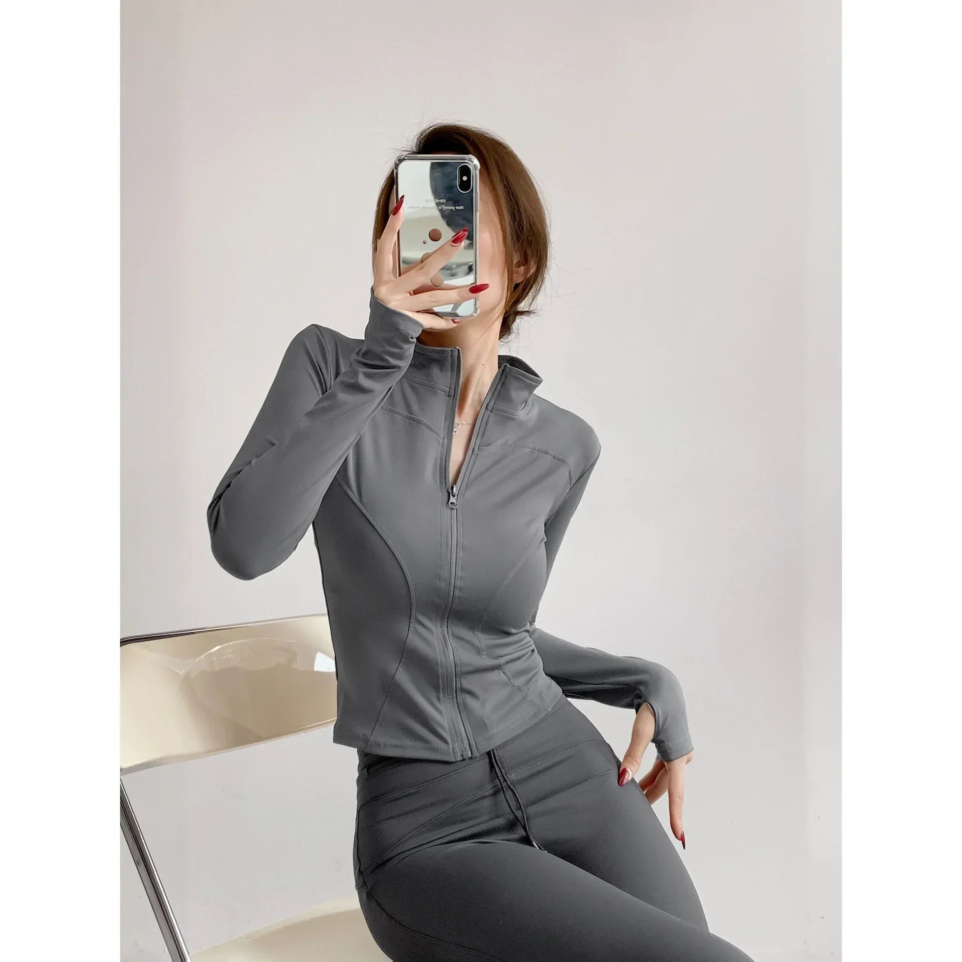 S-3XL Sun Quick Drying Sports Coat Women's Tight Top Yoga Jacket Long Sleeve Zipper Jacket Running Fitness Women's Jacket 