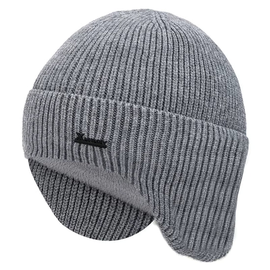 Fleece-Lined Earflap Cap – Warm Winter Outdoor Beanie FitiqueFit