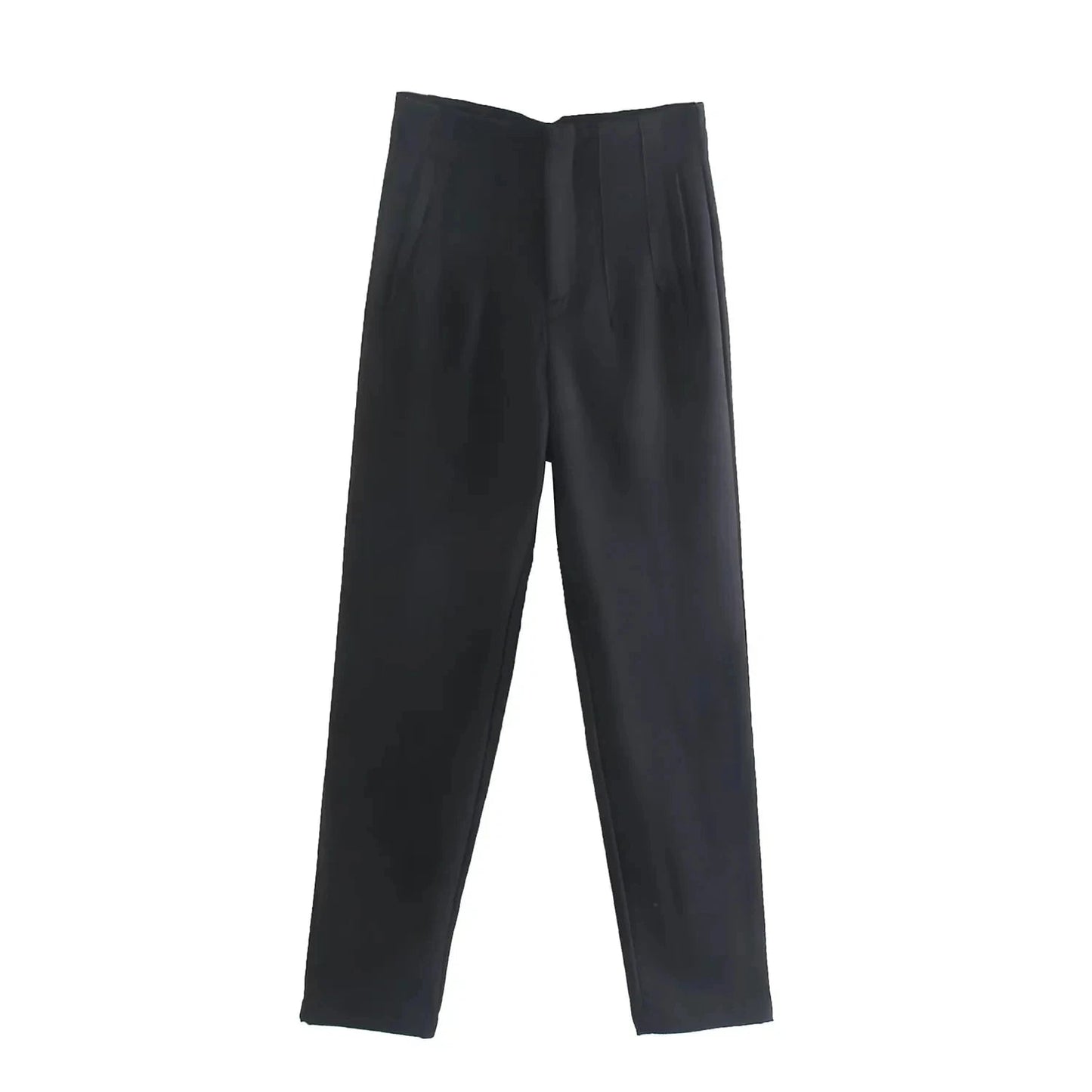 TRAFZA 2024 Woman Solid Trouser High Waist Slim Zipper Fly Long Pants Female Wild Commute Office Lady Woman Pencil Pant Street FitiqueFit