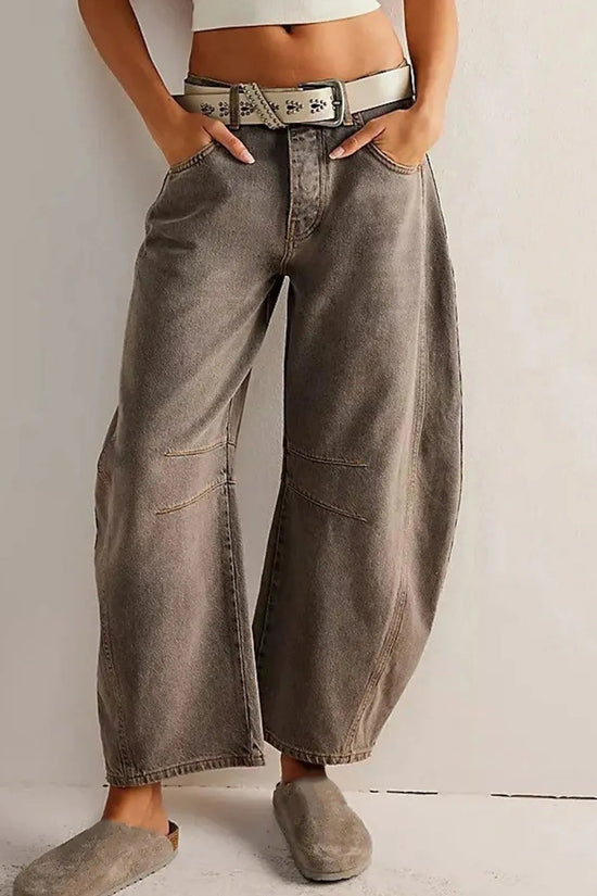 👖 Women's Y2K Baggy Mid-Waist Wide-Leg Jeans – 90s Streetwear Vibe FitiqueFit
