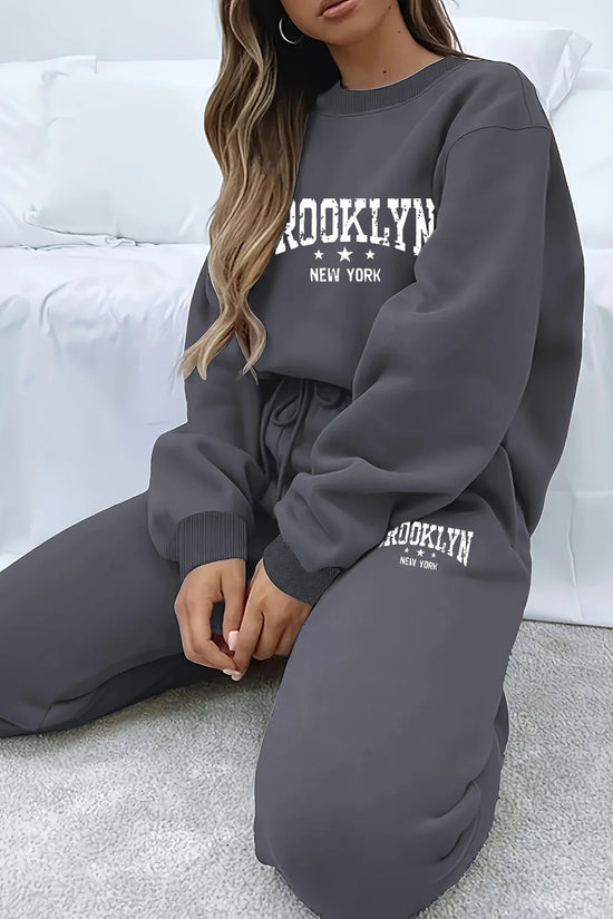Autumn Winter Women's Sweater Pants Set  Women Hoodie set Street Hip Hop Clothing Casual Female  Clothing Plush sweatshirt 