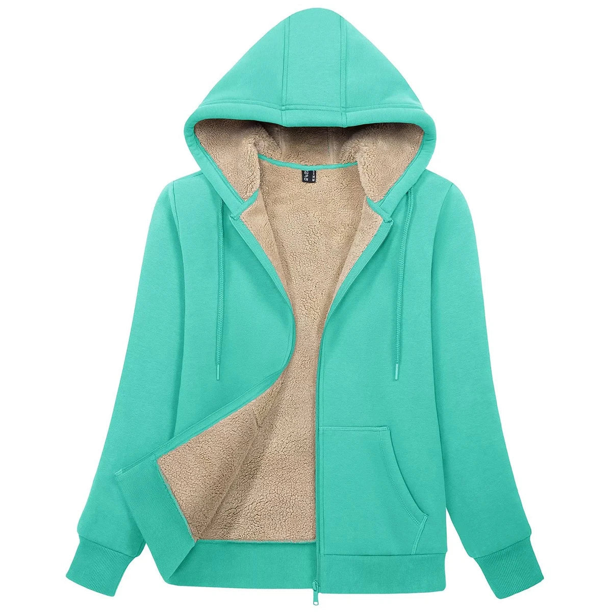 MAGCOMSEN Womens Sherpa Lined Fleece Jacket Zip Up Casual Hoodie Winter Warm Thicken Jackets 