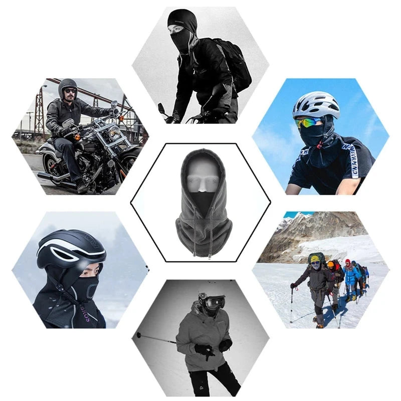 Winter Thermal Neck Warmer Outdoor Fleece Balaclava Scarf Skiing Face Mask Snood Hood Hat Windproof Keep Warm Cycling Cap New FitiqueFit
