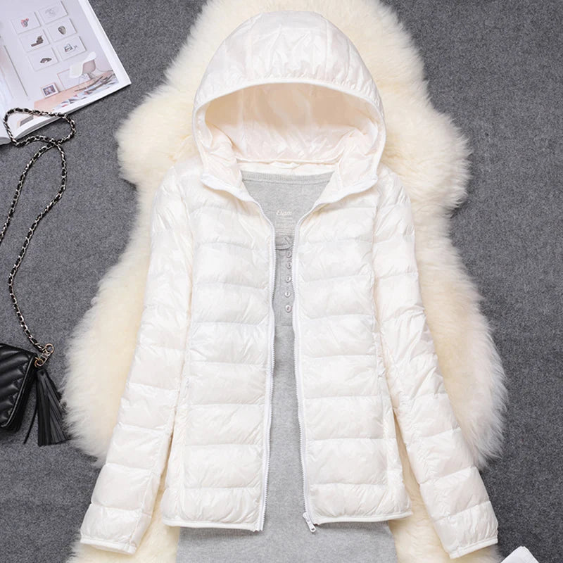 Women Puffer Jacket Lightweight Packable Hooded Down Coats | Diversi