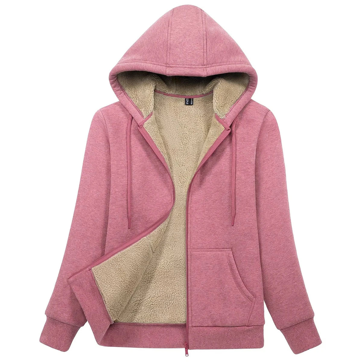 MAGCOMSEN Womens Sherpa Lined Fleece Jacket Zip Up Casual Hoodie Winter Warm Thicken Jackets 