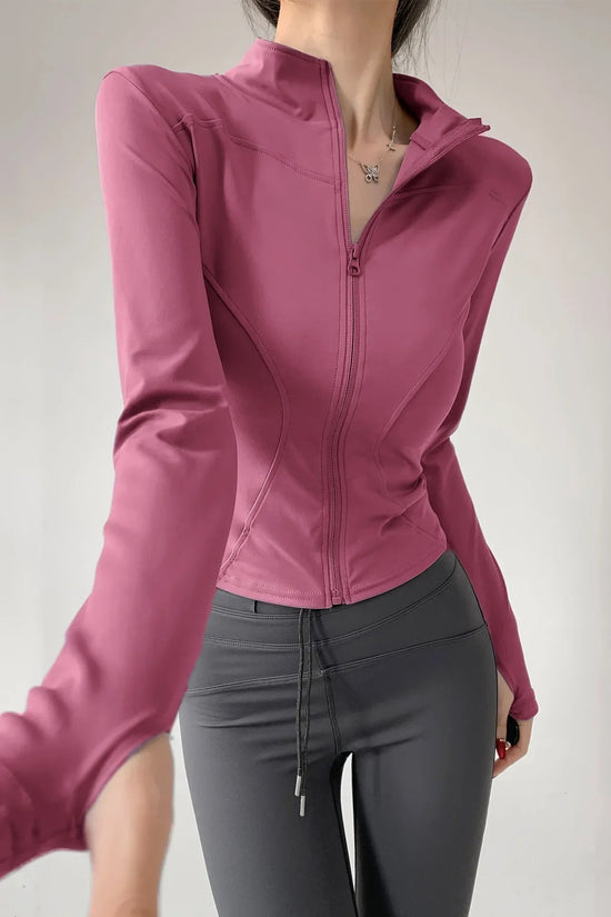 S-3XL Sun Quick Drying Sports Coat Women's Tight Top Yoga Jacket Long Sleeve Zipper Jacket Running Fitness Women's Jacket 
