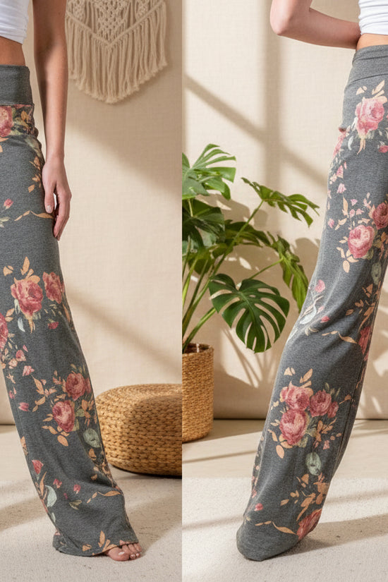 S-8XL Fashion Women Casual Loose Stretch Printing Long Wide Leg Yoga Pants Drawstring  Lounge Pants Pajama Pants FitiqueFit
