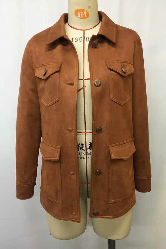 Women’s Retro Suede Multi-Pocket Short Jacket