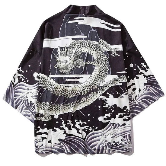 🐉 Summer Japanese Style Anime Dragon Print Haori Yukata FitiqueFit