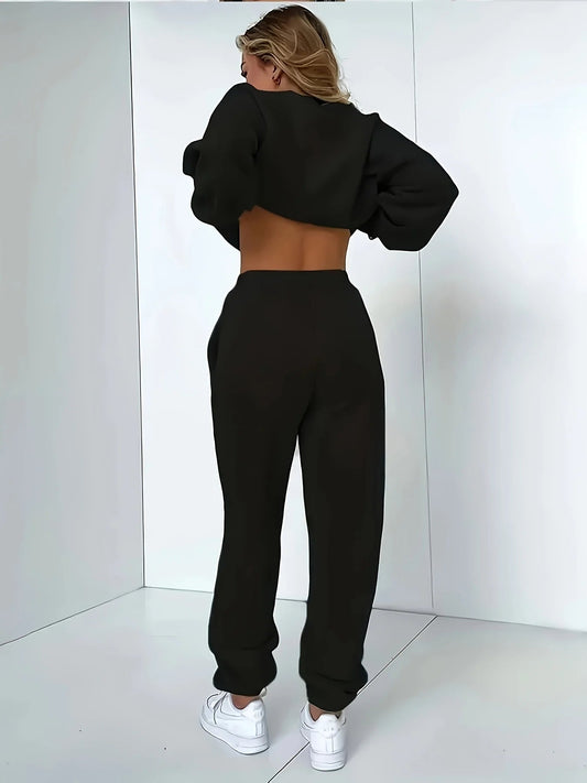 Autumn Winter Women's Sweater Pants Set  Women Hoodie set Street Hip Hop Clothing Casual Female  Clothing Plush sweatshirt 