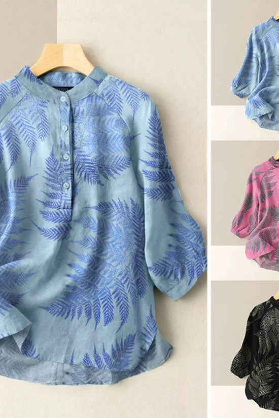 Vintage Cotton-Linen Button Down Blouse FitiqueFit