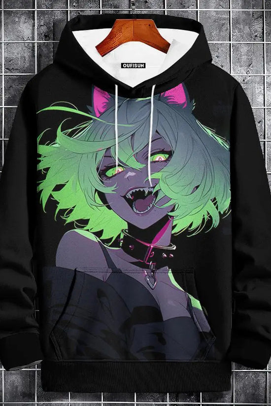 🧥 Oversized Anime Graphic Hoodie FitiqueFit