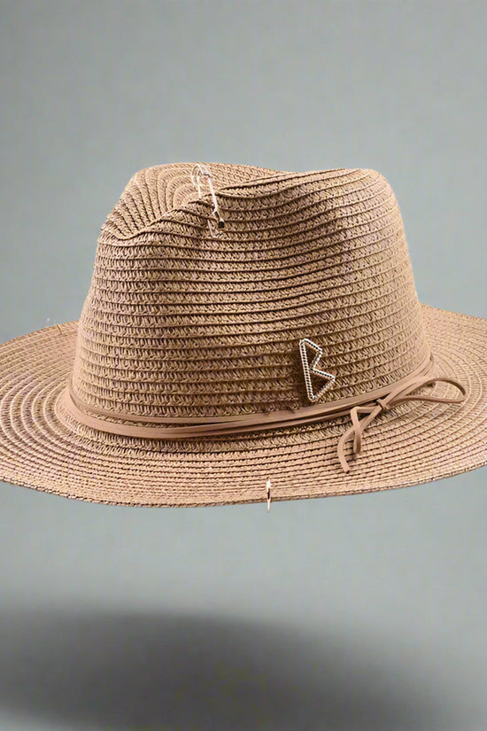 Unisex Metal Letter Straw Panama Hat FitiqueFit