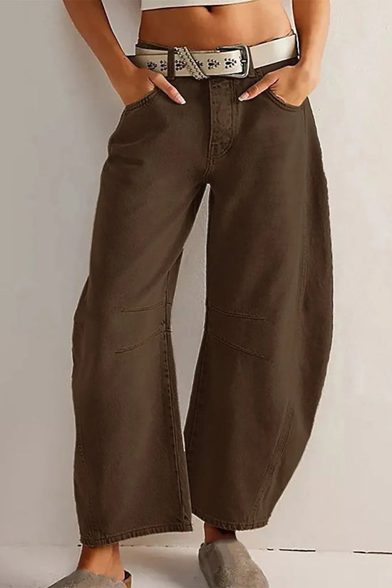 👖 Women's Y2K Baggy Mid-Waist Wide-Leg Jeans – 90s Streetwear Vibe FitiqueFit