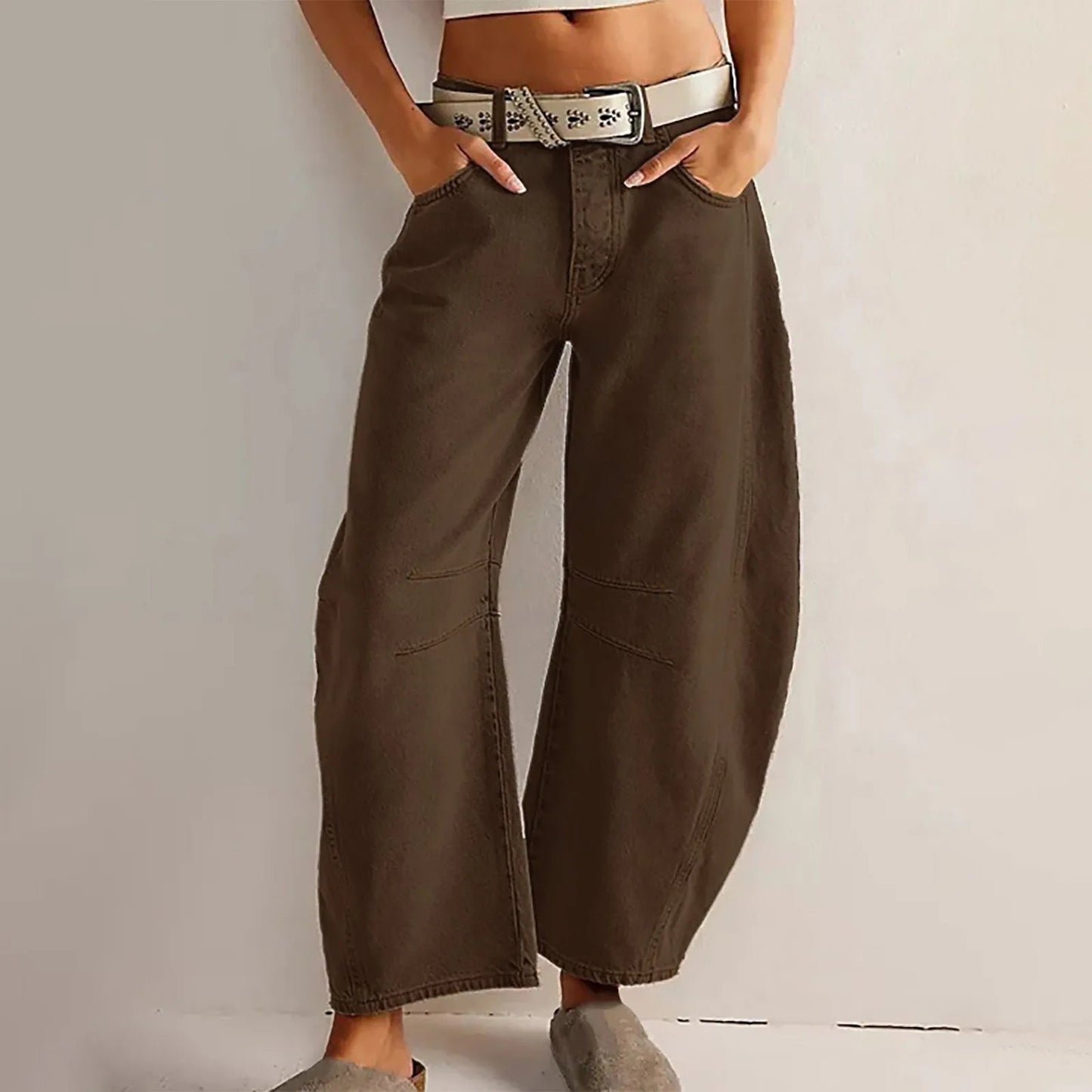 👖 Women's Y2K Baggy Mid-Waist Wide-Leg Jeans – 90s Streetwear Vibe FitiqueFit