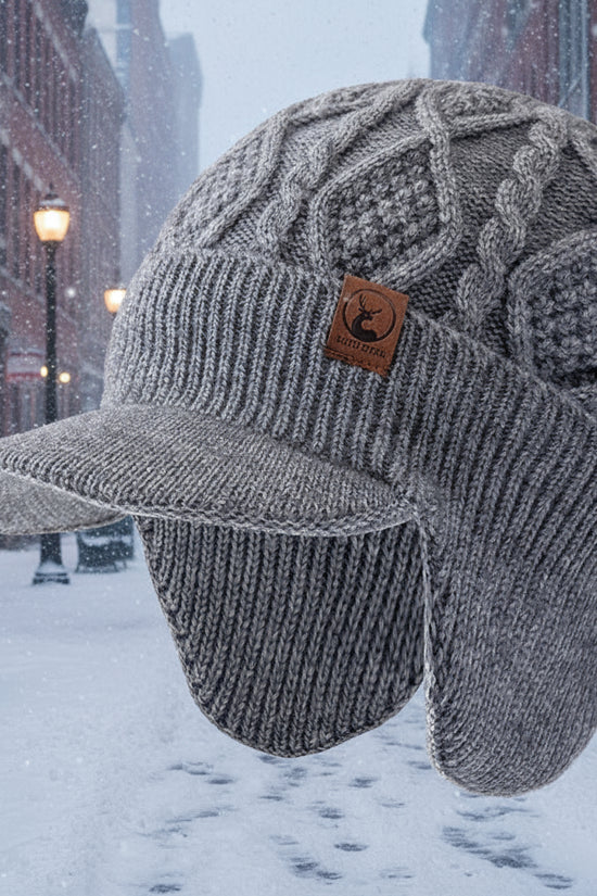 New Unisex Winter Hat Plush Fur Lined Warm Earflap Cap Stylish Soft Beanie Hat  Outdoor Thick Ski Sports Knitted Hat FitiqueFit