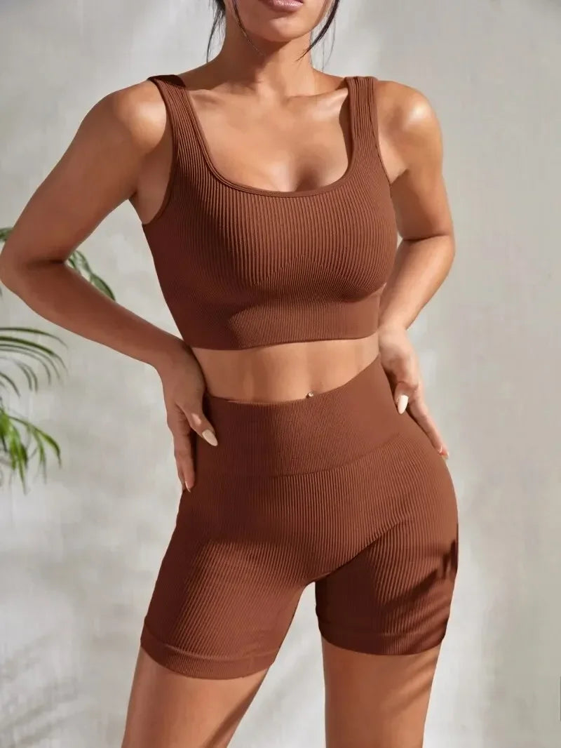 Women's Seamless Ribbed Yoga Set FitiqueFit