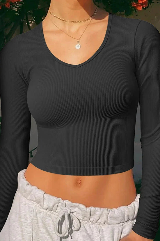 SculptFit Long Sleeve Yoga Crop Top FitiqueFit