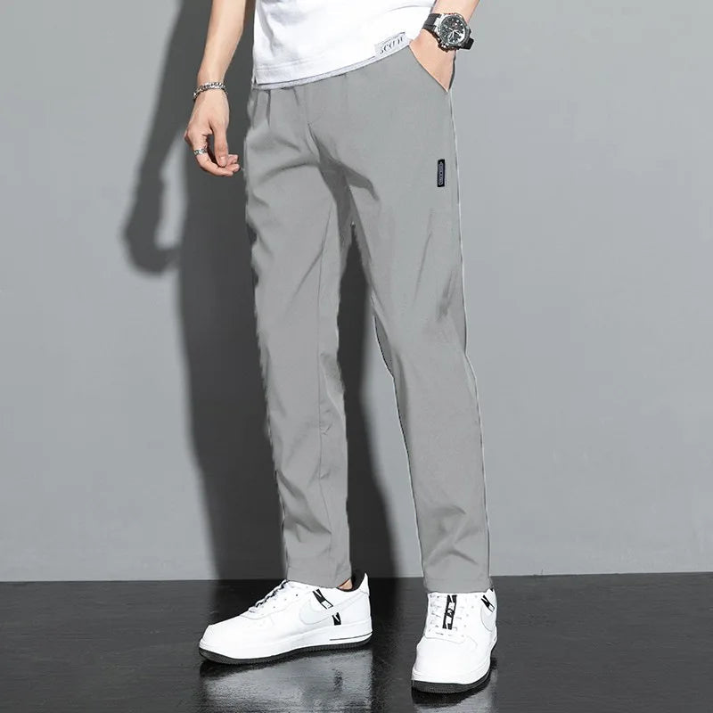 Men's Casual Pants Stretch Slim Fit Elastic Waist Jogger Korean Classic Blue Black Gray Male Brand Trousers Plus Size 4XL 5XL 