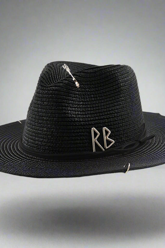 Unisex Metal Letter Straw Panama Hat FitiqueFit