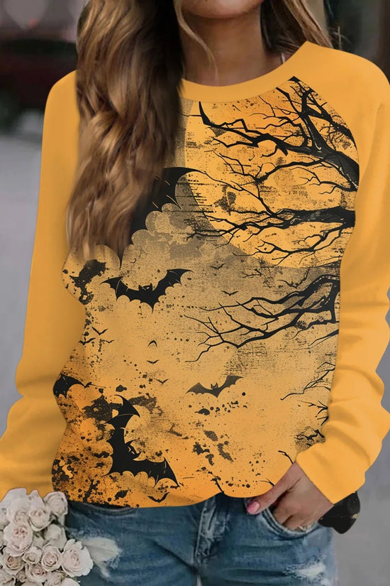 🎃 Vintage Pumpkin Print Long Sleeve T-Shirt – Harajuku Halloween Graphic Tee FitiqueFit
