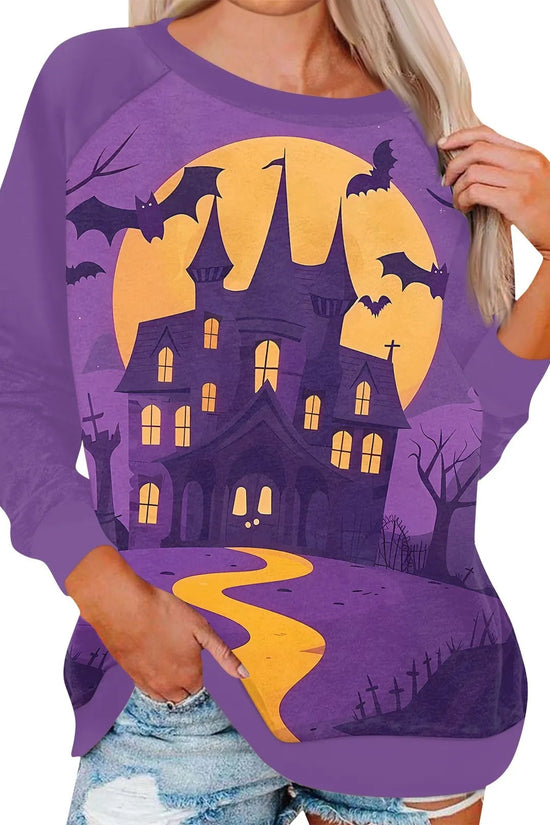 🎃 Vintage Pumpkin Print Long Sleeve T-Shirt – Harajuku Halloween Graphic Tee FitiqueFit