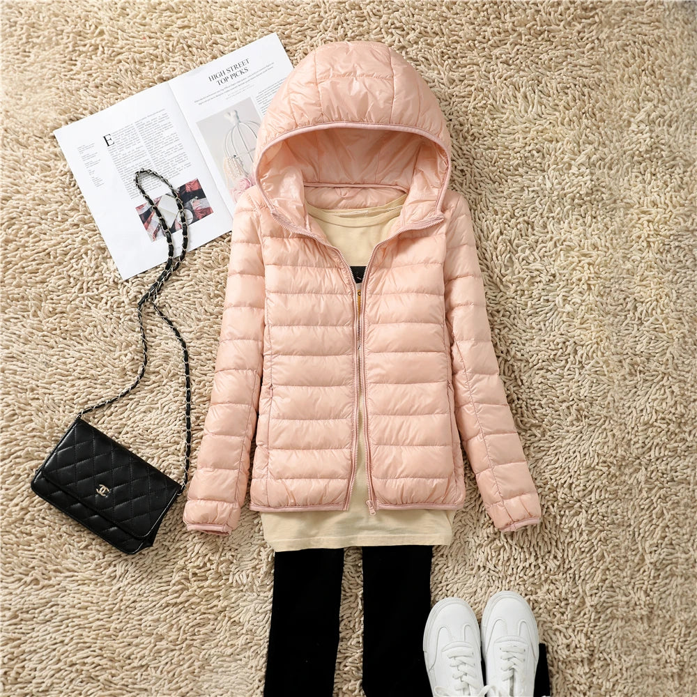 Women Puffer Jacket Lightweight Packable Hooded Down Coats | Diversi