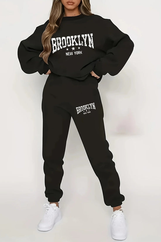 Autumn Winter Women's Sweater Pants Set  Women Hoodie set Street Hip Hop Clothing Casual Female  Clothing Plush sweatshirt 