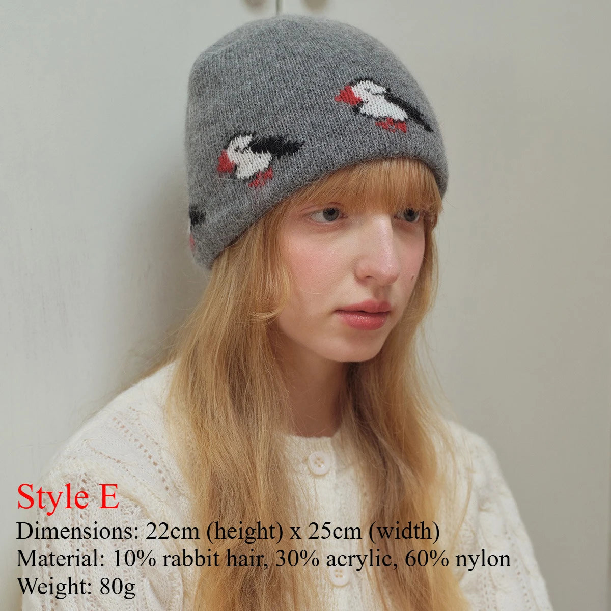 INS Real Fur Wool Winter Hats for Women Sun Animals Cartoon Warm Knit Thick Beanie Cap Solid Cover Head Sombreros De Mujer 