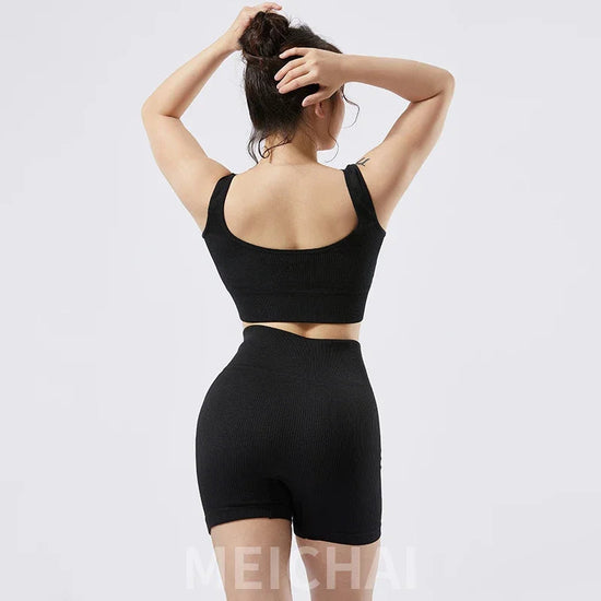 🖤 Ribbed Seamless Yoga Set FitiqueFit