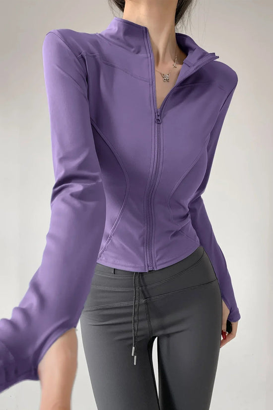 S-3XL Sun Quick Drying Sports Coat Women's Tight Top Yoga Jacket Long Sleeve Zipper Jacket Running Fitness Women's Jacket 