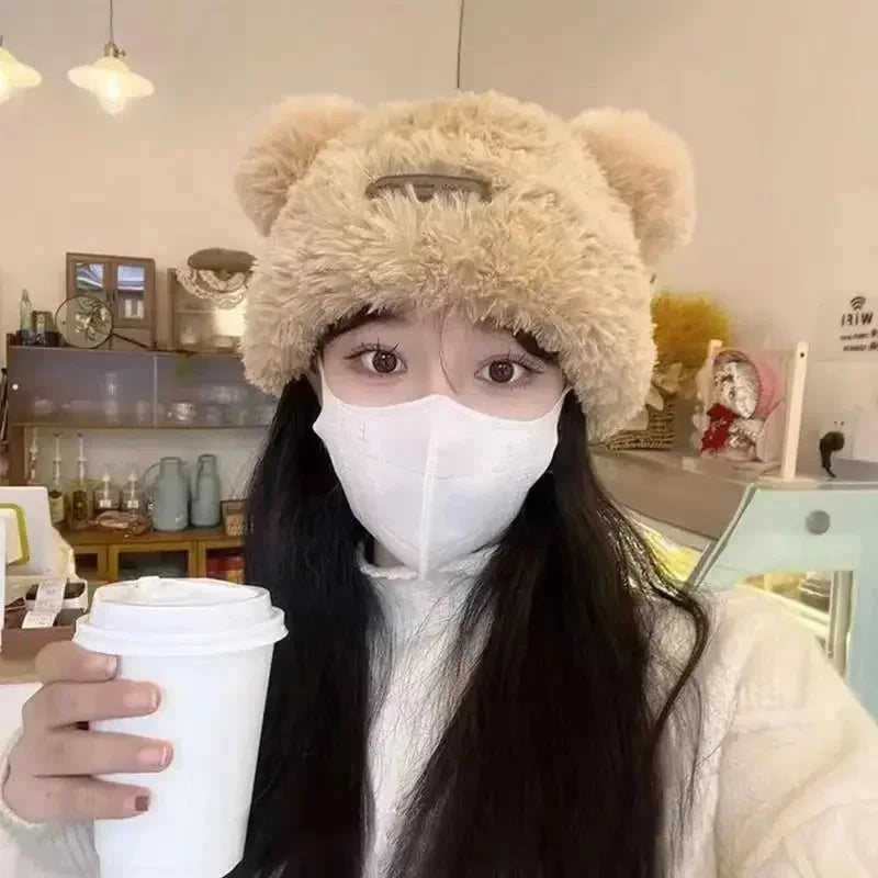 Letter Bear Ears KnittedCute Woolen Hat Beanie Hat Cat Ears Beanie All-match Skull Lovely Cap Winter/Autumn Cute Popular Hat FitiqueFit