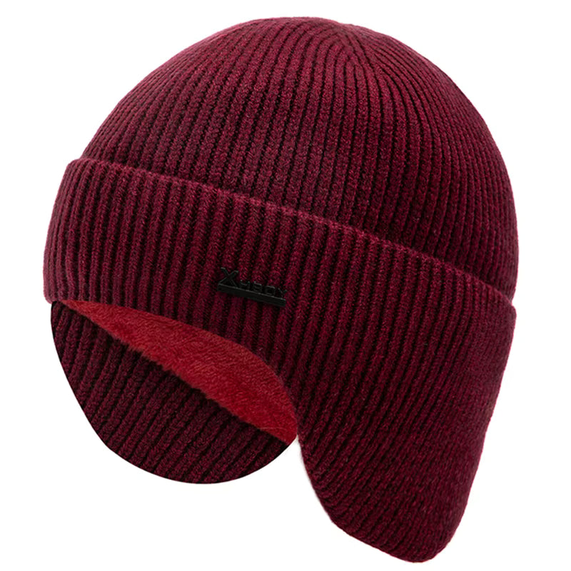 Fleece-Lined Earflap Cap – Warm Winter Outdoor Beanie FitiqueFit