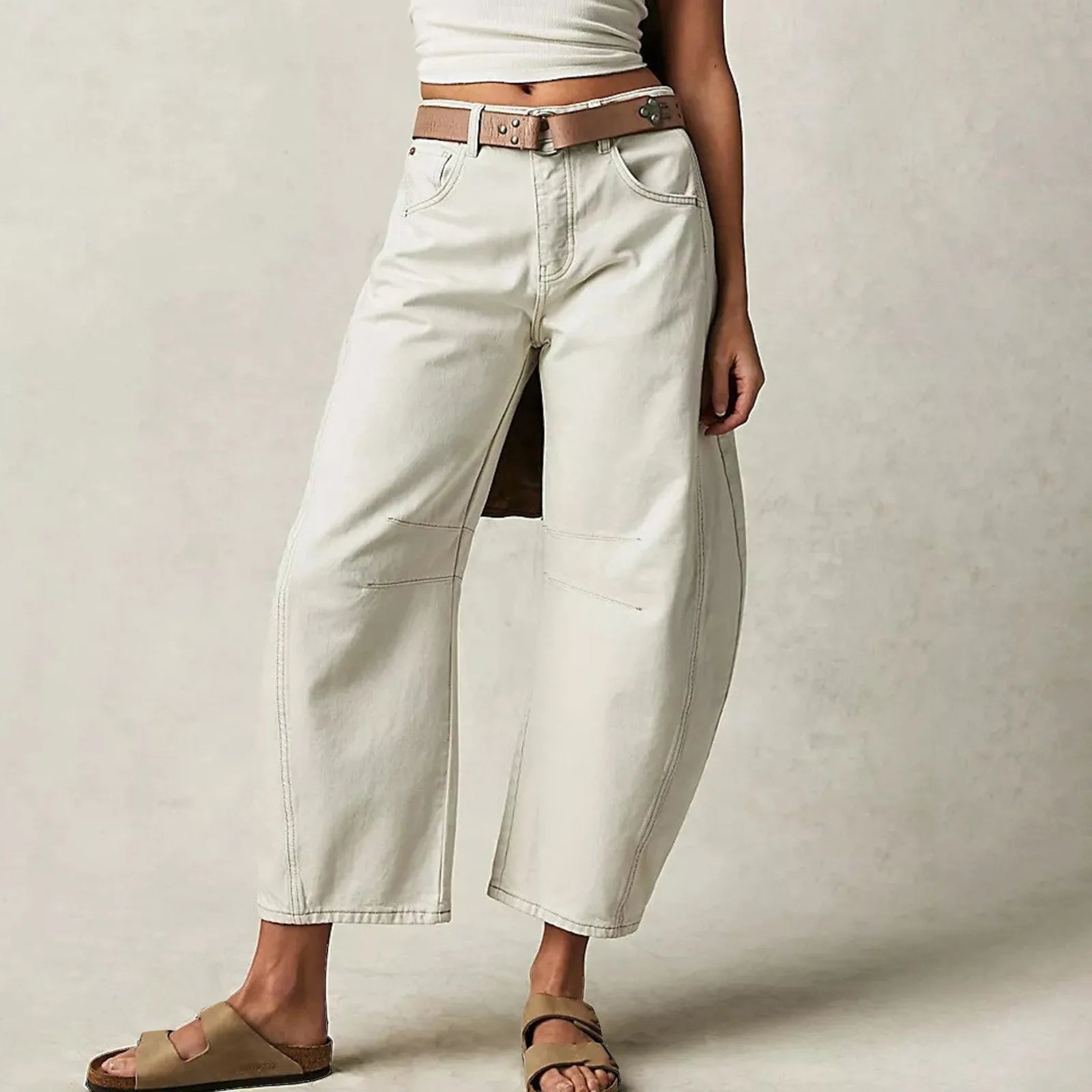 👖 Women's Y2K Baggy Mid-Waist Wide-Leg Jeans – 90s Streetwear Vibe FitiqueFit