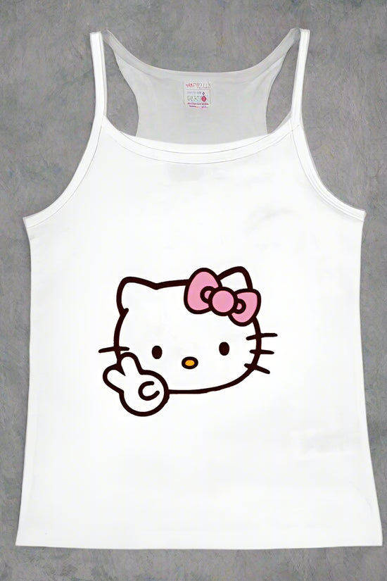 2000s Tops Emo Girls Camisole Tops Hello Kitty Print Grunge Crop Tops Y2k Clothes Vintage Punk Women's Corset Tank Top Baby Tees FitiqueFit