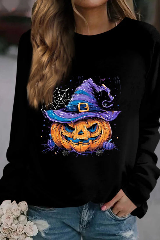 🎃 Vintage Pumpkin Print Long Sleeve T-Shirt – Harajuku Halloween Graphic Tee FitiqueFit