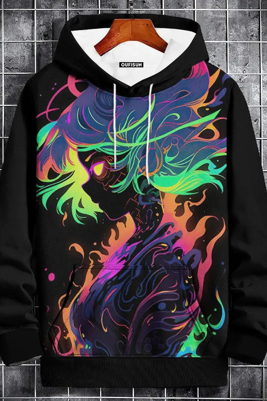 🧥 Oversized Anime Graphic Hoodie FitiqueFit