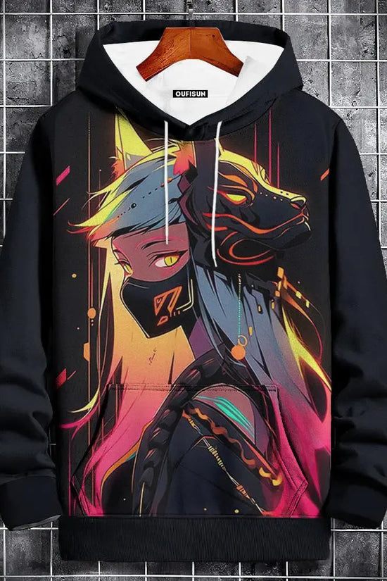 🧥 Oversized Anime Graphic Hoodie FitiqueFit