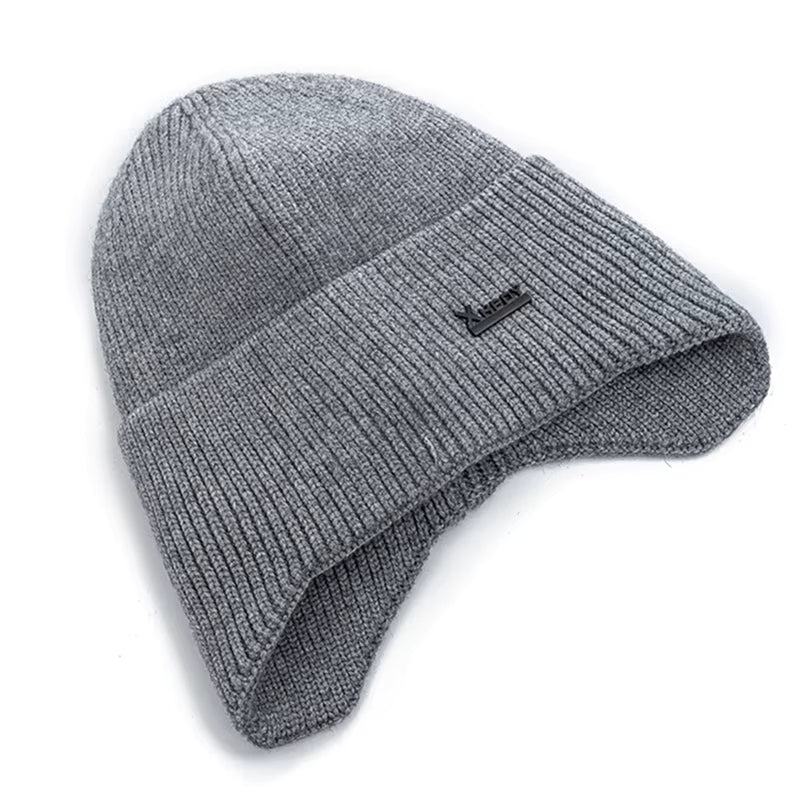 New Men Winter Hat Add Fleece Warm Earflap Cap Stylish Soft Beanie Hat For Male Outdoor Thicken Ski Sports Knitted Hat FitiqueFit