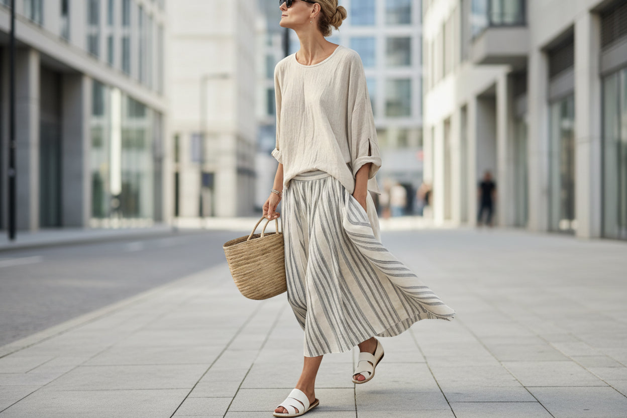 Loose Casual Womens Summer Cross-Border Fashion Beach Vacation Two-Piece Set 