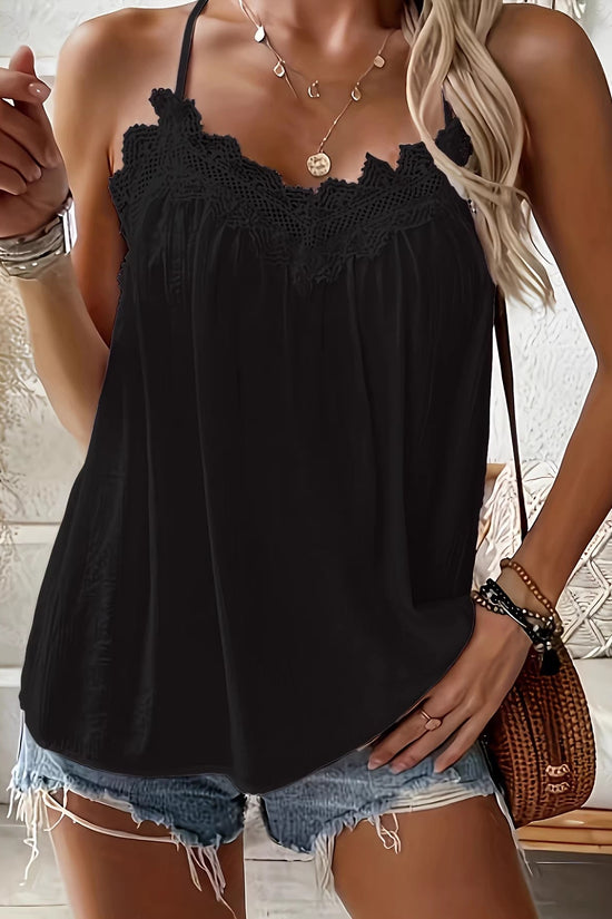 Ice Silk Wrinkle V-Neck Camisole Womens Clothing 