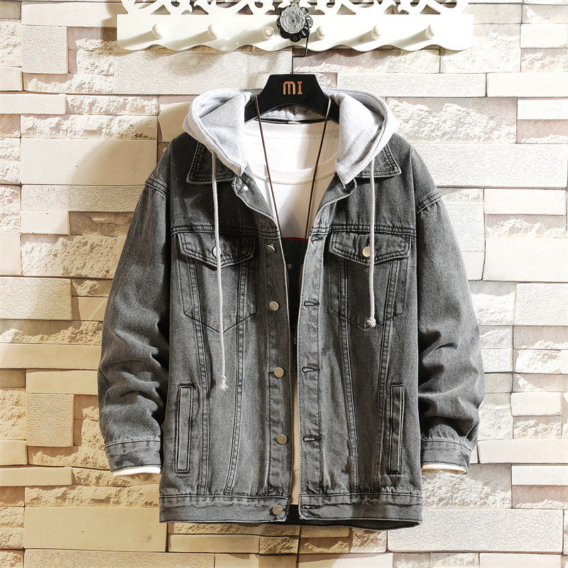 Women's Oversized Washed Denim Jacket – Hooded Loose Korean Style 