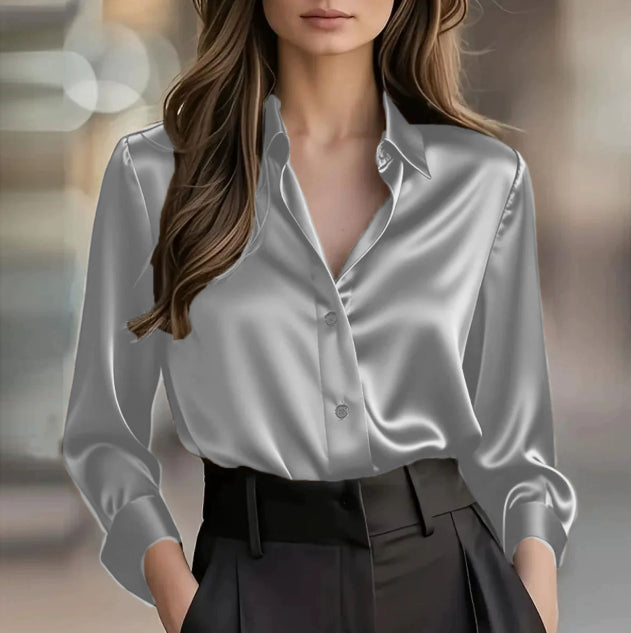 Women’s Spring-Autumn Lapel Button Shirt 