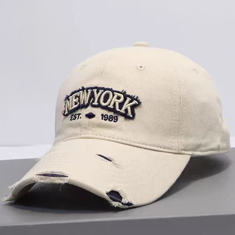 Embroidered Letter Denim Baseball Cap With A Soft Crown 