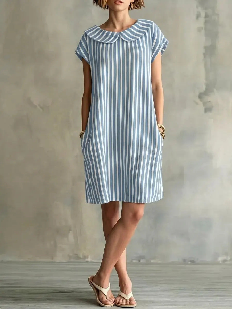 Elegant And Fashionable Printed Striped Dress For Women 
