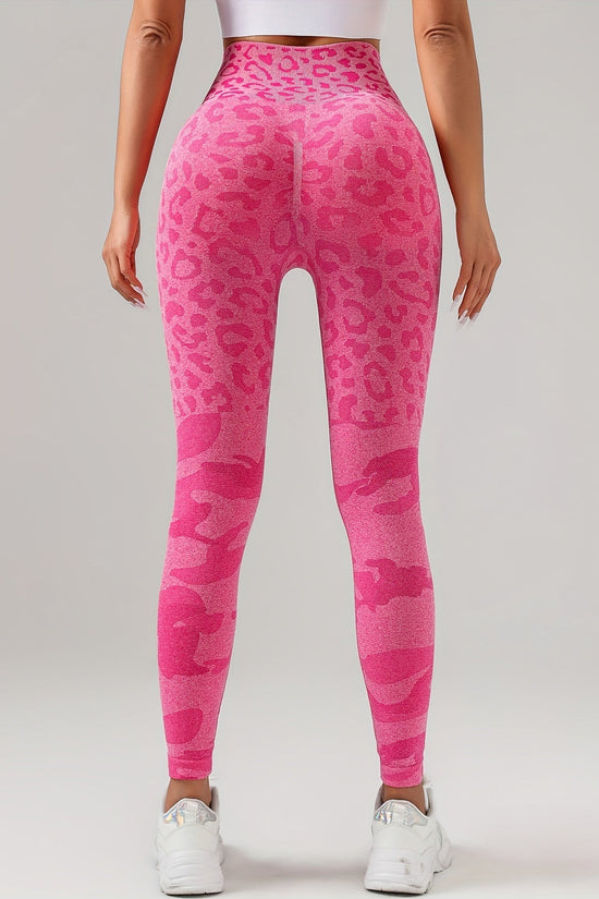 Leopard Seamless High Elasticity Sports Leggings,Tummy Control Yoga Tights CJ US