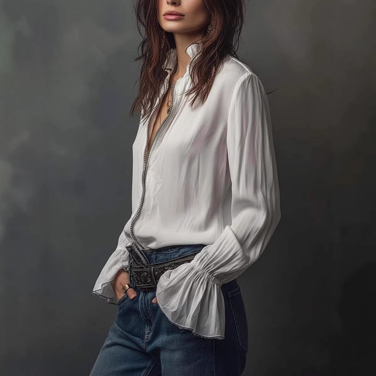 European And American Style Casual Resort Shirt For Women 