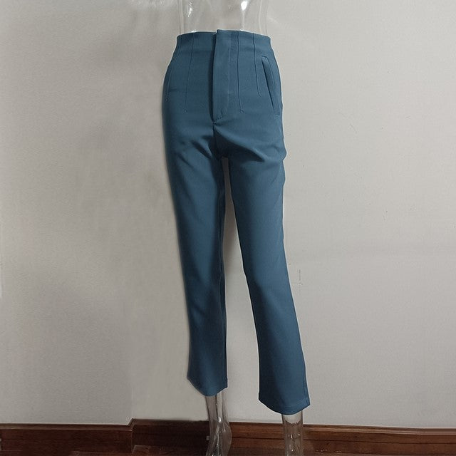 Women's High-Waisted Straight Leg Pants 